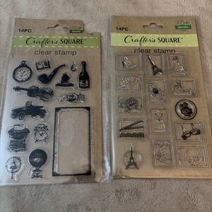 Lot Of 2 Crafters Square Clear Stamps  Lot 017  Scrapbook